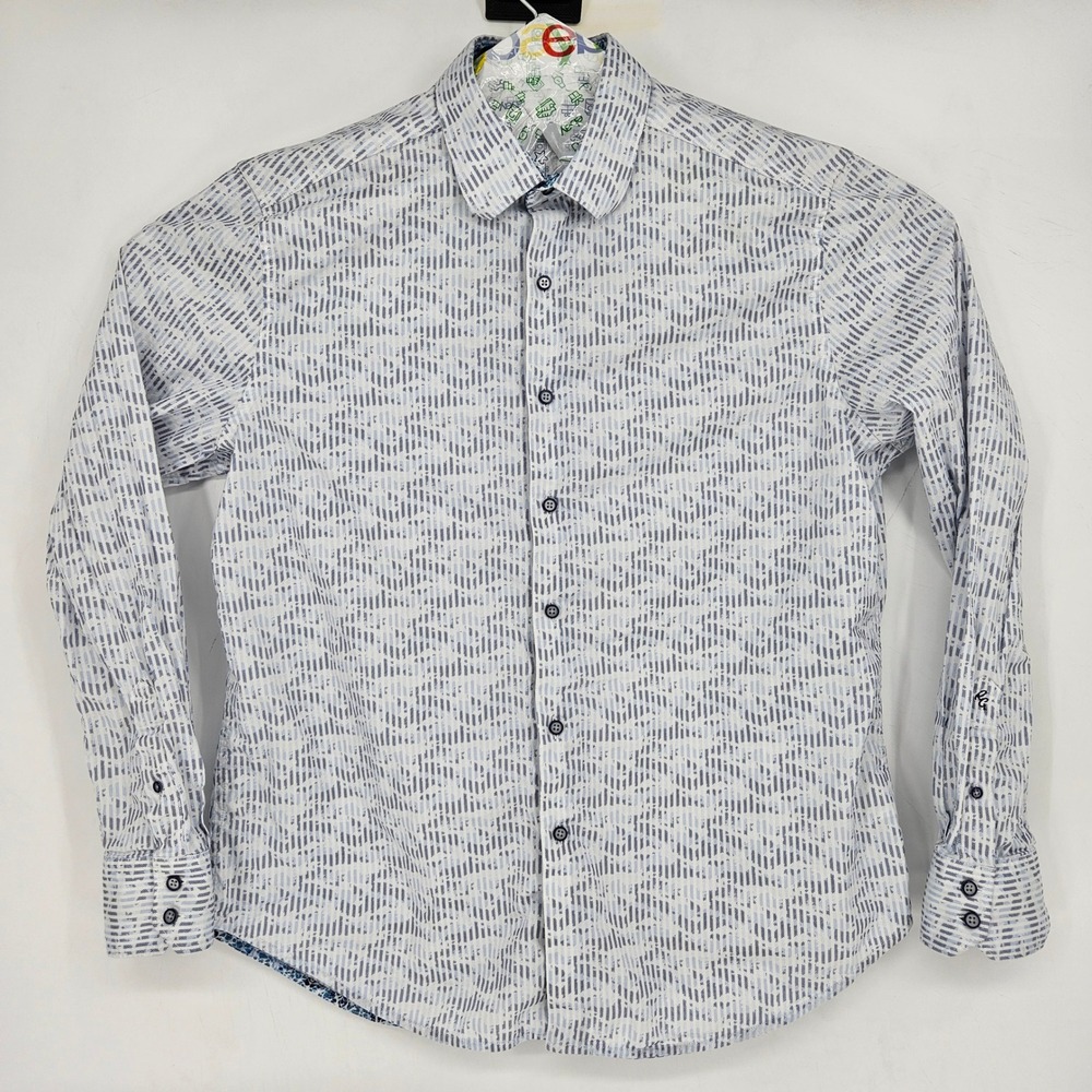 Robert Graham Shirt Mens‎ XL Blue Geometric Button Up Casual Preppy Long Sleeve